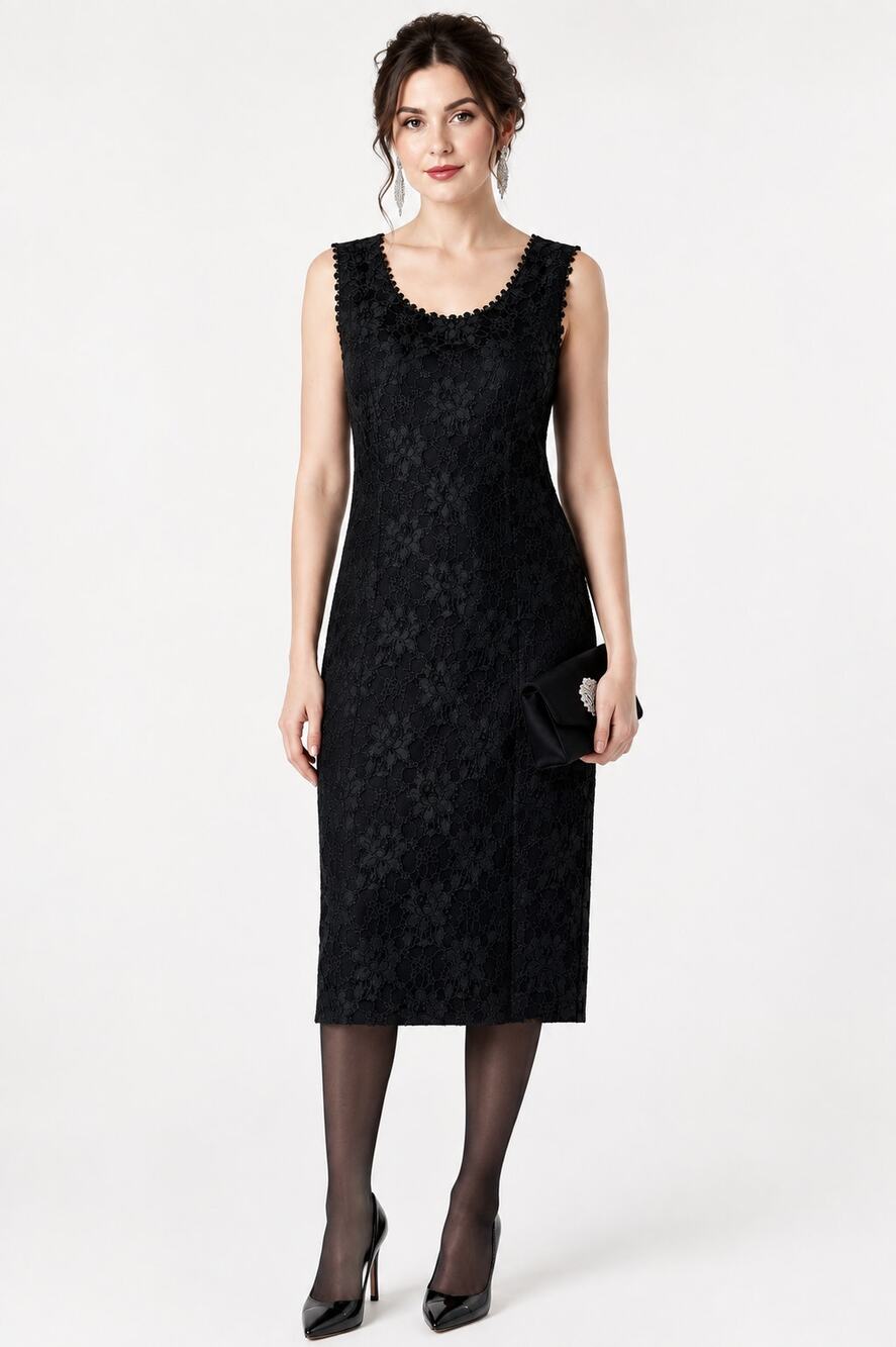 Panache Vintage Lace Dress Black Size 14